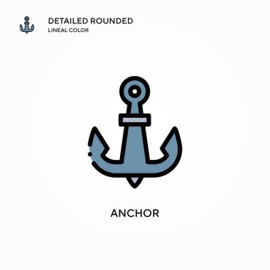 Çapa vektör simgesi. Modern vektör illüstrasyon kavramları. Düzenlemesi ve kişiselleştirmesi kolay.