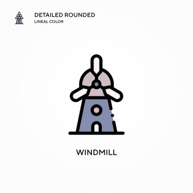 Yel değirmeni ikonu. Modern vektör illüstrasyon kavramları. Düzenlemesi ve kişiselleştirmesi kolay.