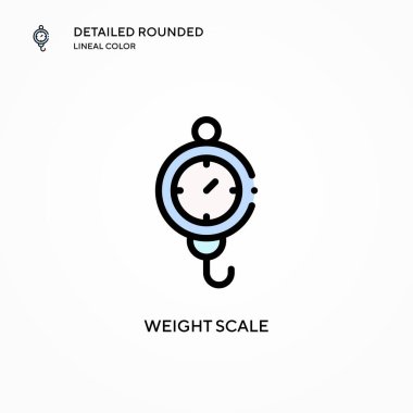 Ağırlık ölçekli vektör simgesi. Modern vektör illüstrasyon kavramları. Düzenlemesi ve kişiselleştirmesi kolay.
