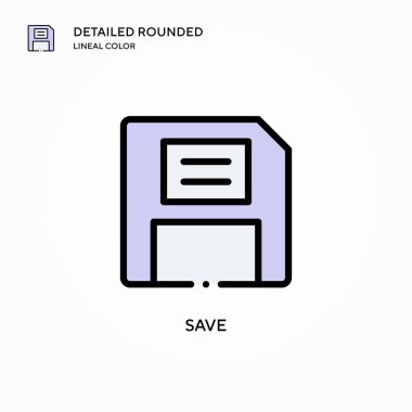 Vektör simgesini kaydet. Modern vektör illüstrasyon kavramları. Düzenlemesi ve kişiselleştirmesi kolay.