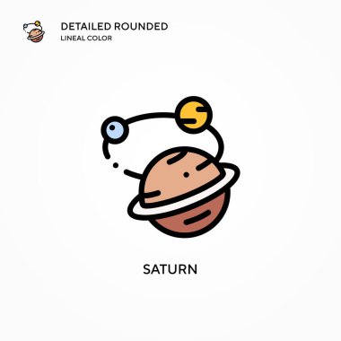 Satürn vektör simgesi. Modern vektör illüstrasyon kavramları. Düzenlemesi ve kişiselleştirmesi kolay.