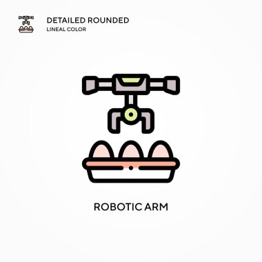 Robot kol vektör simgesi. Modern vektör illüstrasyon kavramları. Düzenlemesi ve kişiselleştirmesi kolay.