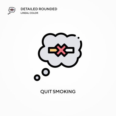 Sigara içmeyi bırak vektör simgesi. Modern vektör illüstrasyon kavramları. Düzenlemesi ve kişiselleştirmesi kolay.