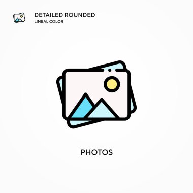 Fotoğraf vektör simgesi. Modern vektör illüstrasyon kavramları. Düzenlemesi ve kişiselleştirmesi kolay.