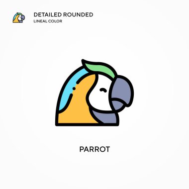 Papağan vektör simgesi. Modern vektör illüstrasyon kavramları. Düzenlemesi ve kişiselleştirmesi kolay.