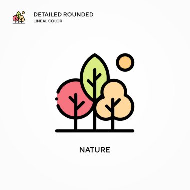 Doğa vektör simgesi. Modern vektör illüstrasyon kavramları. Düzenlemesi ve kişiselleştirmesi kolay.