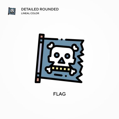 Bayrak vektör simgesi. Modern vektör illüstrasyon kavramları. Düzenlemesi ve kişiselleştirmesi kolay.