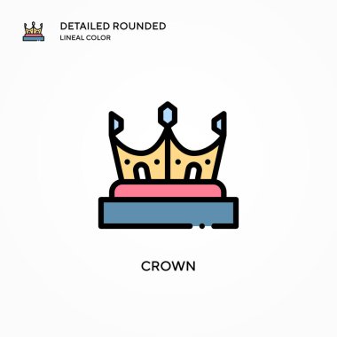 Crown vektör simgesi. Modern vektör illüstrasyon kavramları. Düzenlemesi ve kişiselleştirmesi kolay.