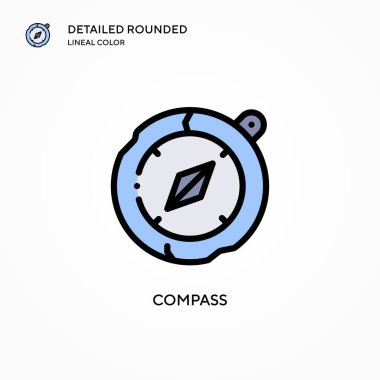 Pusula vektör simgesi. Modern vektör illüstrasyon kavramları. Düzenlemesi ve kişiselleştirmesi kolay.