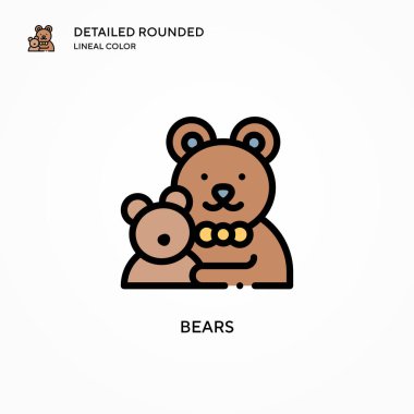Ayılar vektör simgesi. Modern vektör illüstrasyon kavramları. Düzenlemesi ve kişiselleştirmesi kolay.