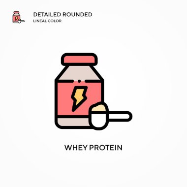 Beyaz protein vektör simgesi. Modern vektör illüstrasyon kavramları. Düzenlemesi ve kişiselleştirmesi kolay.