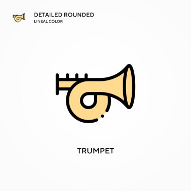 Trompet vektör simgesi. Modern vektör illüstrasyon kavramları. Düzenlemesi ve kişiselleştirmesi kolay.