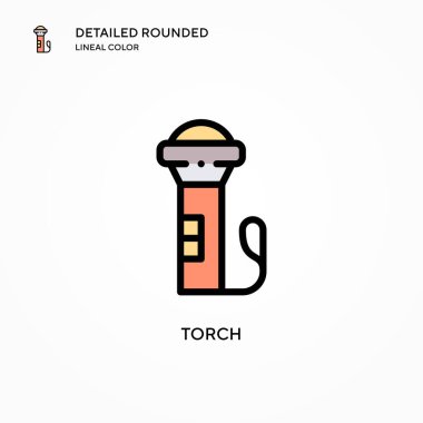 Meşale vektör simgesi. Modern vektör illüstrasyon kavramları. Düzenlemesi ve kişiselleştirmesi kolay.