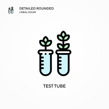 Test tübü vektör simgesi. Modern vektör illüstrasyon kavramları. Düzenlemesi ve kişiselleştirmesi kolay.