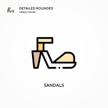Sandals vektör simgesi. Modern vektör illüstrasyon kavramları. Düzenlemesi ve kişiselleştirmesi kolay.