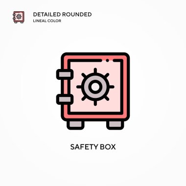 Güvenlik kutusu vektör simgesi. Modern vektör illüstrasyon kavramları. Düzenlemesi ve kişiselleştirmesi kolay.