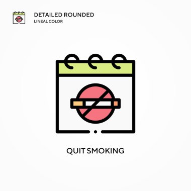 Sigara içmeyi bırak vektör simgesi. Modern vektör illüstrasyon kavramları. Düzenlemesi ve kişiselleştirmesi kolay.