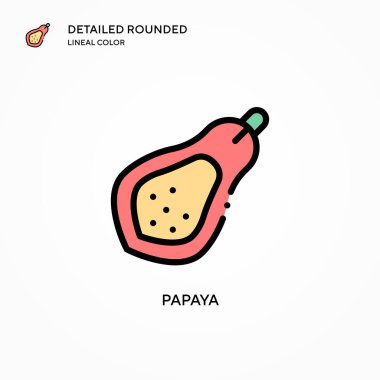 Papaya vektör simgesi. Modern vektör illüstrasyon kavramları. Düzenlemesi ve kişiselleştirmesi kolay.