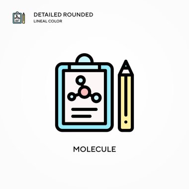 Molekül vektör simgesi. Modern vektör illüstrasyon kavramları. Düzenlemesi ve kişiselleştirmesi kolay.