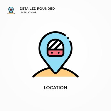 Konum vektör simgesi. Modern vektör illüstrasyon kavramları. Düzenlemesi ve kişiselleştirmesi kolay.
