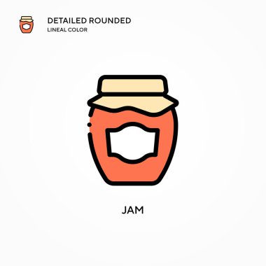 Jam vektör simgesi. Modern vektör illüstrasyon kavramları. Düzenlemesi ve kişiselleştirmesi kolay.