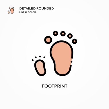 Ayak izi vektör simgesi. Modern vektör illüstrasyon kavramları. Düzenlemesi ve kişiselleştirmesi kolay.
