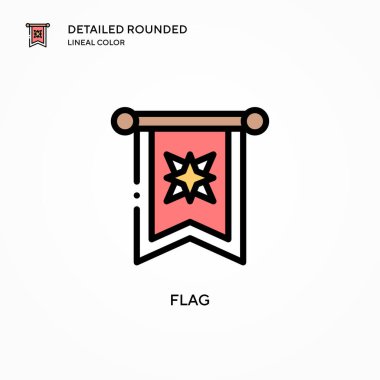 Bayrak vektör simgesi. Modern vektör illüstrasyon kavramları. Düzenlemesi ve kişiselleştirmesi kolay.