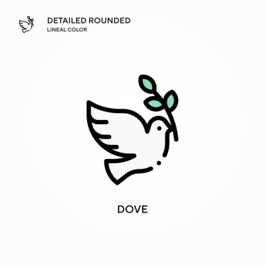 Güvercin vektör simgesi. Modern vektör illüstrasyon kavramları. Düzenlemesi ve kişiselleştirmesi kolay.