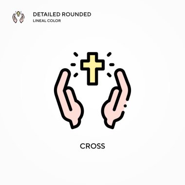 Vektör simgesi çapraz. Modern vektör illüstrasyon kavramları. Düzenlemesi ve kişiselleştirmesi kolay.