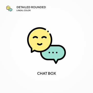 Sohbet kutusu vektör simgesi. Modern vektör illüstrasyon kavramları. Düzenlemesi ve kişiselleştirmesi kolay.