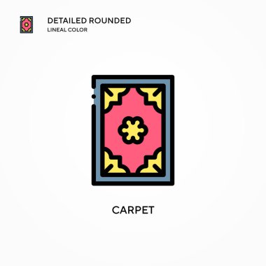 Halı vektör simgesi. Modern vektör illüstrasyon kavramları. Düzenlemesi ve kişiselleştirmesi kolay.
