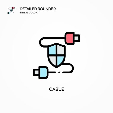 Kablo vektör simgesi. Modern vektör illüstrasyon kavramları. Düzenlemesi ve kişiselleştirmesi kolay.