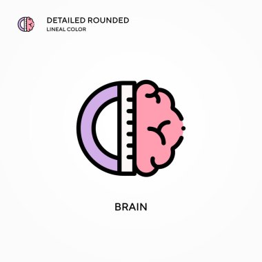 Beyin vektör simgesi. Modern vektör illüstrasyon kavramları. Düzenlemesi ve kişiselleştirmesi kolay.