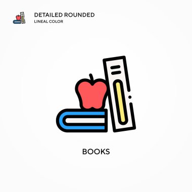 Kitap vektör simgesi. Modern vektör illüstrasyon kavramları. Düzenlemesi ve kişiselleştirmesi kolay.