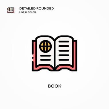 Kitap vektör simgesi. Modern vektör illüstrasyon kavramları. Düzenlemesi ve kişiselleştirmesi kolay.