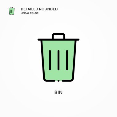 Çöp kutusu vektör simgesi. Modern vektör illüstrasyon kavramları. Düzenlemesi ve kişiselleştirmesi kolay.