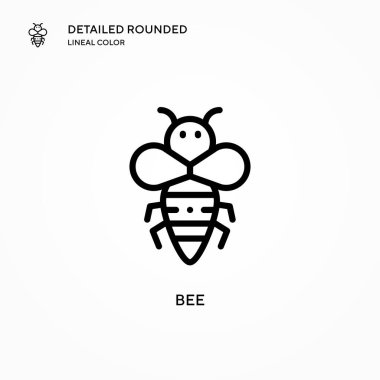 Arı vektör simgesi. Modern vektör illüstrasyon kavramları. Düzenlemesi ve kişiselleştirmesi kolay.