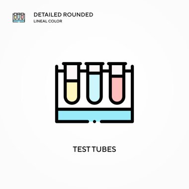 Test tüpleri vektör simgesi. Modern vektör illüstrasyon kavramları. Düzenlemesi ve kişiselleştirmesi kolay.