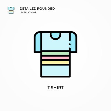 Tişört vektör simgesi. Modern vektör illüstrasyon kavramları. Düzenlemesi ve kişiselleştirmesi kolay.