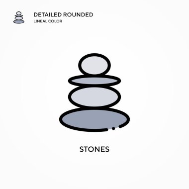 Taşın vektör simgesi. Modern vektör illüstrasyon kavramları. Düzenlemesi ve kişiselleştirmesi kolay.