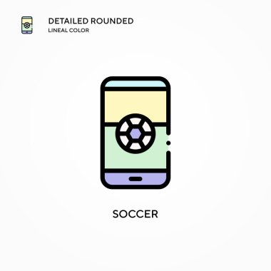 Futbol vektör simgesi. Modern vektör illüstrasyon kavramları. Düzenlemesi ve kişiselleştirmesi kolay.