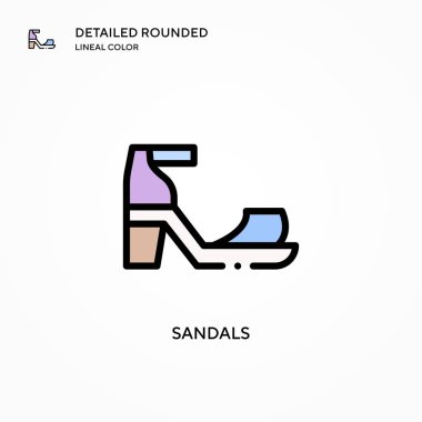 Sandals vektör simgesi. Modern vektör illüstrasyon kavramları. Düzenlemesi ve kişiselleştirmesi kolay.