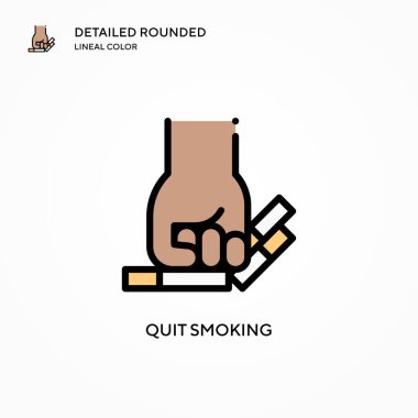 Sigara içmeyi bırak vektör simgesi. Modern vektör illüstrasyon kavramları. Düzenlemesi ve kişiselleştirmesi kolay.