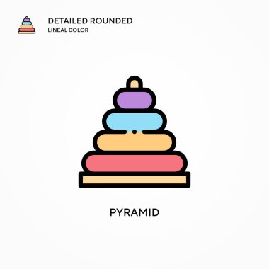 Piramit vektör simgesi. Modern vektör illüstrasyon kavramları. Düzenlemesi ve kişiselleştirmesi kolay.