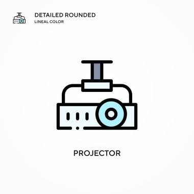 Projektör vektör simgesi. Modern vektör illüstrasyon kavramları. Düzenlemesi ve kişiselleştirmesi kolay.