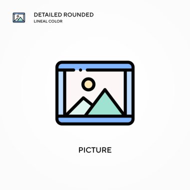 Resim vektör simgesi. Modern vektör illüstrasyon kavramları. Düzenlemesi ve kişiselleştirmesi kolay.