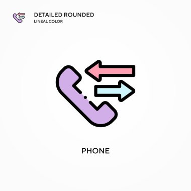 Telefon vektör simgesi. Modern vektör illüstrasyon kavramları. Düzenlemesi ve kişiselleştirmesi kolay.