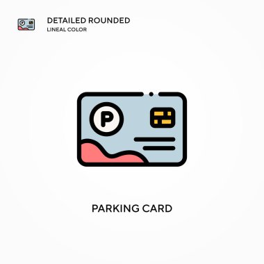 Park kartı vektör simgesi. Modern vektör illüstrasyon kavramları. Düzenlemesi ve kişiselleştirmesi kolay.