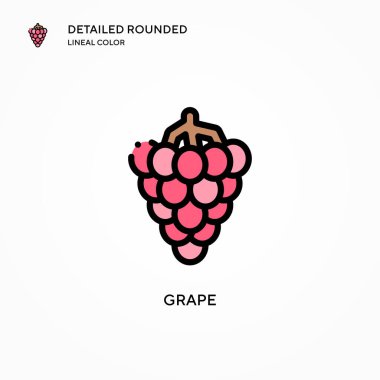 Üzüm vektör simgesi. Modern vektör illüstrasyon kavramları. Düzenlemesi ve kişiselleştirmesi kolay.