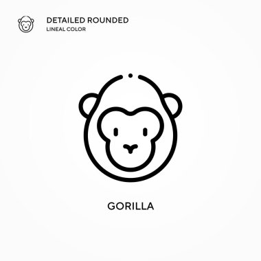 Goril vektör simgesi. Modern vektör illüstrasyon kavramları. Düzenlemesi ve kişiselleştirmesi kolay.